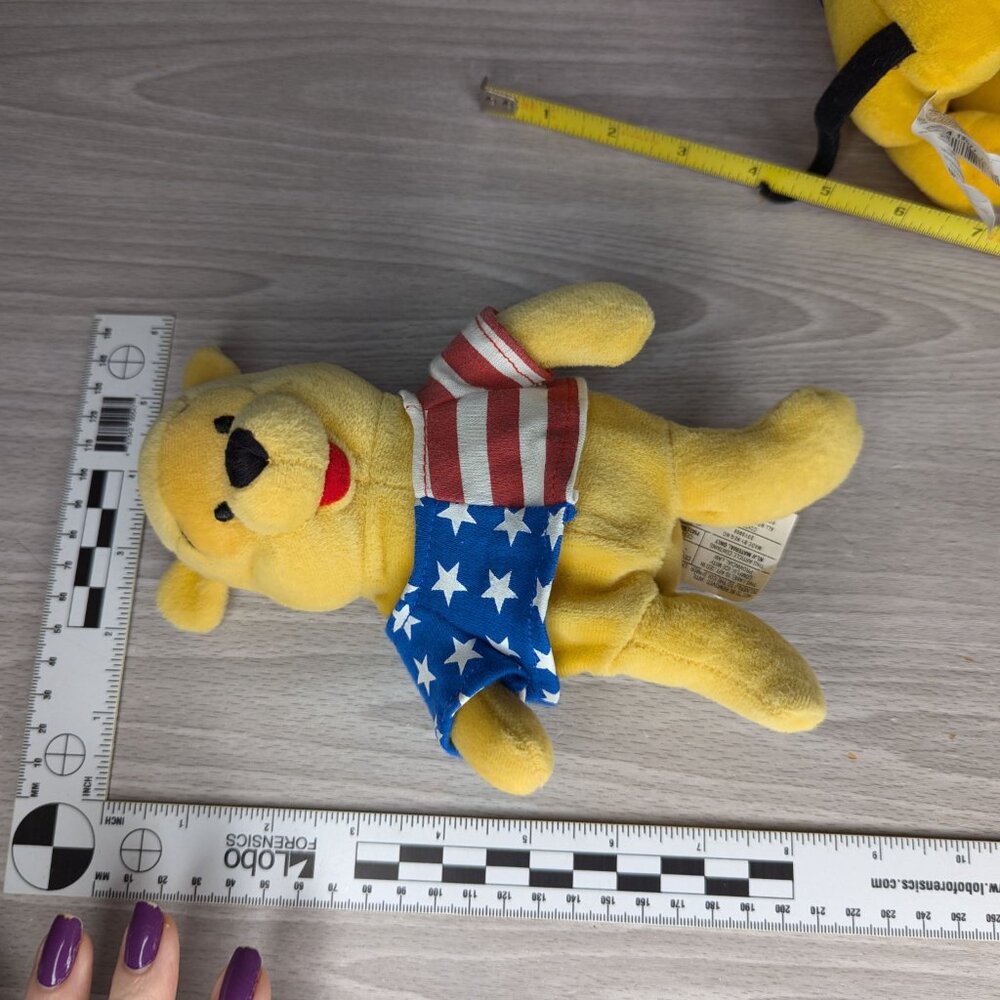Vintage Disney Store Patriotic Beanie Plush Characters Pluto, Pooh & Eeyore - Picture 12 of 14